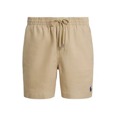 Polo Ralph Lauren Beige Solid Color Mid-trunk Swim Trunks