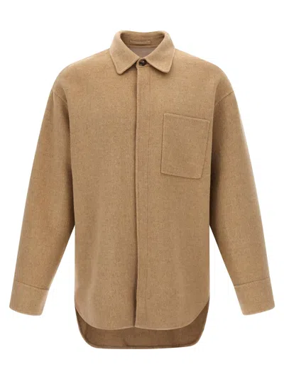 Jw Anderson J. W. Anderson Relaxed Fit Jacket With Classic Collar In Brown