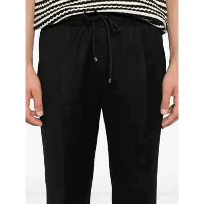 Briglia 1949 Drawstring Wool Trousers In Black
