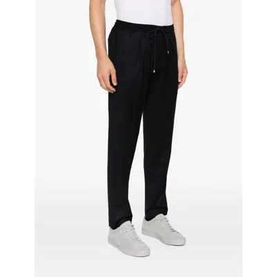 Briglia 1949 Drawstring Wool Trousers In Black