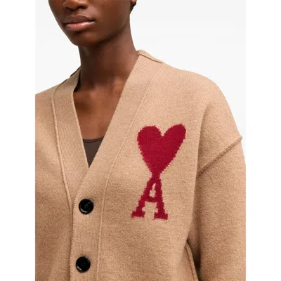 Ami Alexandre Mattiussi Wool Sweaters In Neutral