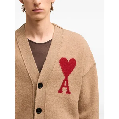 Ami Alexandre Mattiussi Wool Sweaters In Neutral