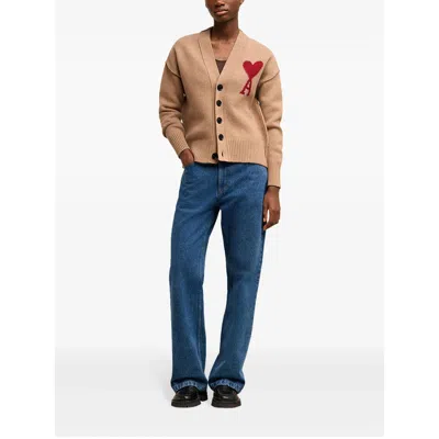 Ami Alexandre Mattiussi Wool Sweaters In Neutral