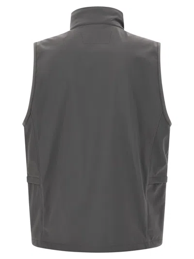 C.p. Company Shell Hooded Sleeveless Jacket In Gray