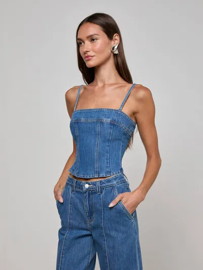 L Agence Arlin Denim Tank