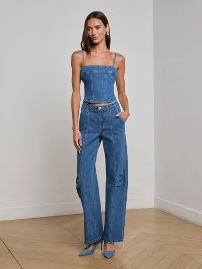 L Agence Arlin Denim Tank