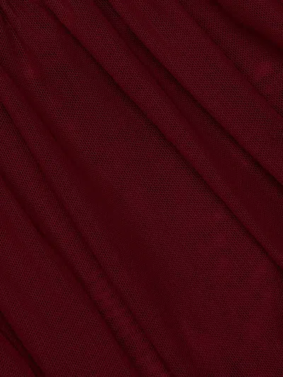 L Agence Gelina Ruched Thong Bodysuit Black Cherry In Burgundy
