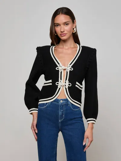 L Agence Kaito Cropped Cardigan In Multi