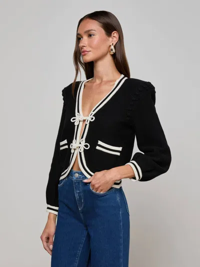 L Agence Kaito Cropped Cardigan In Multi