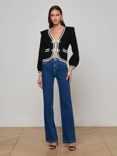 L Agence Kaito Cropped Cardigan In Multi