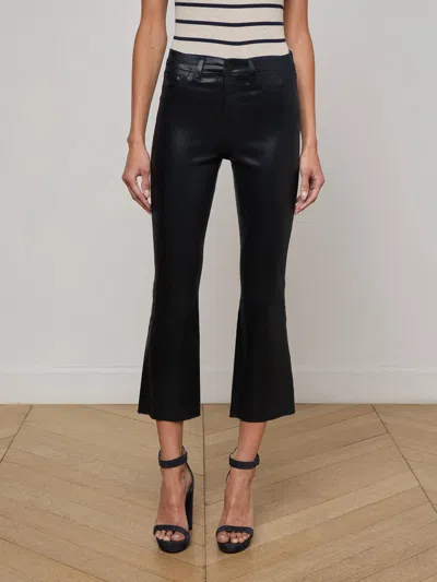 L Agence Kendra Coated Cropped Flare Jean
