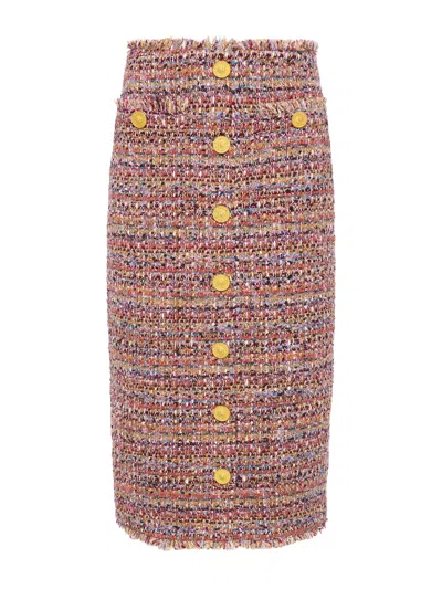 L Agence Tai Tweed Midi Skirt