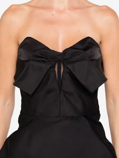Alexander Mcqueen Black Corset Top In Silk Blend In Multi