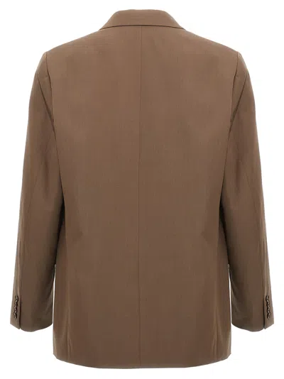 Auralee Light Wool Max Gabardine Jacket In Brown