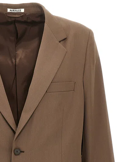 Auralee Light Wool Max Gabardine Jacket In Brown