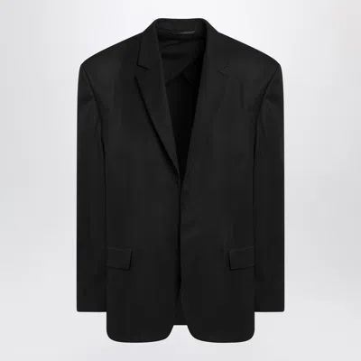 Balenciaga Tailored Jacket In Twill And Jersey In Black
