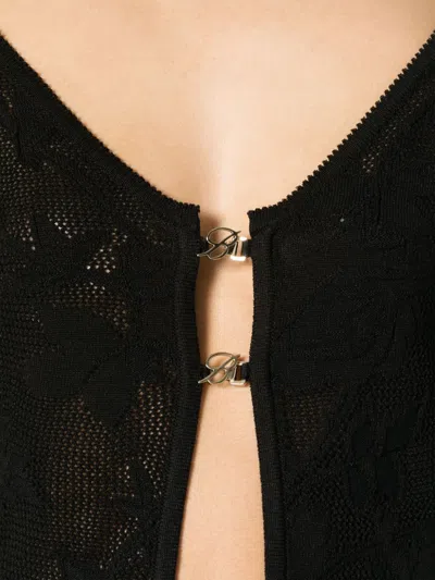 Blumarine Women Embroidered Cropped Cardigan In Black