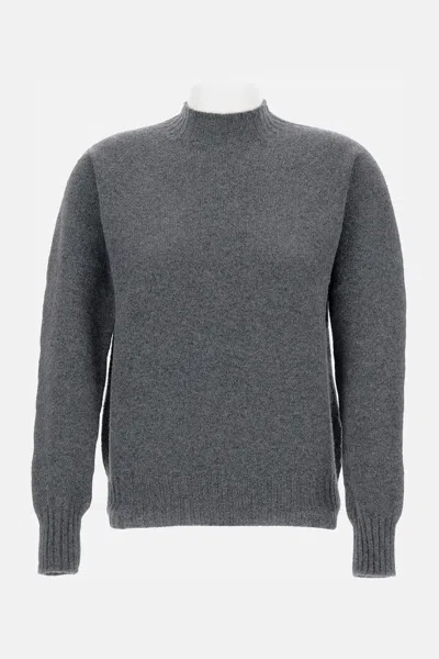 Drumohr Wool Mock-neck Sweater In Gray