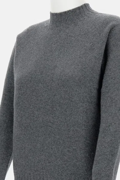 Drumohr Wool Mock-neck Sweater In Gray