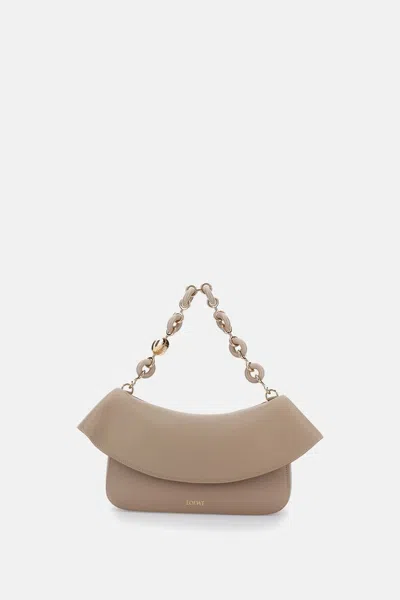 Loewe Ola Medium Leather Shoulder Bag In Sand