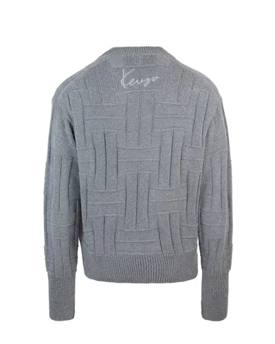 Kenzo Maglione Intrecciato Grigio In Gray