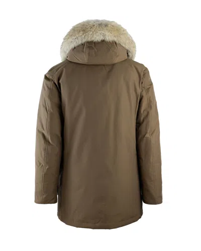 Woolrich Arctic Parka With Removable Brown Fur In Brown