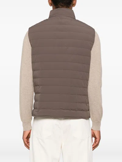 Brunello Cucinelli Men Lightweight Padded Vest In Brown