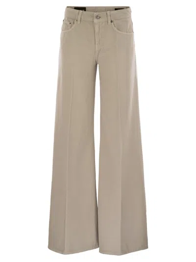 Dondup Wide-leg Casual Trousers In Neutral
