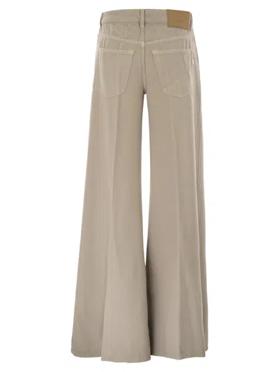 Dondup Wide-leg Casual Trousers In Neutral