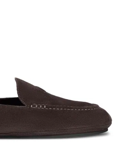 Celine Men Triomphe Loafer With Elastic Insert In Brown