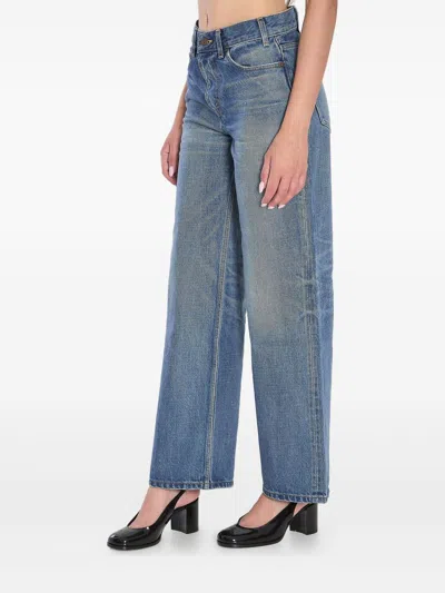 Celine Women Denim Cotton Jeans In Blue