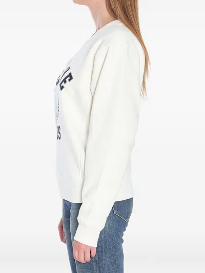 Celine Women Logo Cotton Sweatshirt In White