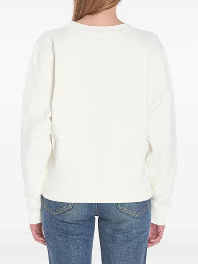 Celine Women Logo Cotton Sweatshirt In White
