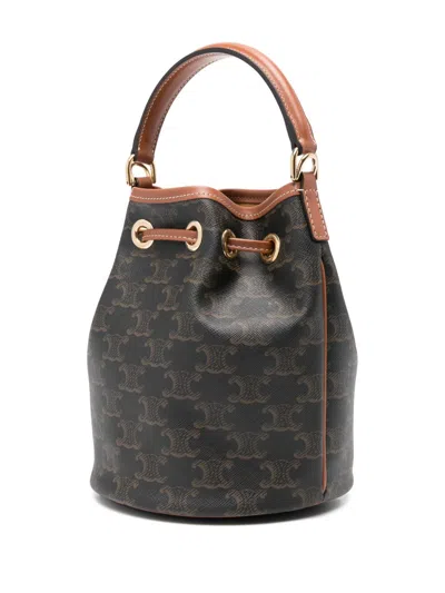 Celine Women Triomphe Canvas Bucket Bag In Multi