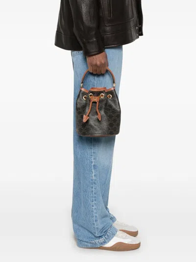 Celine Women Triomphe Canvas Bucket Bag In Multi