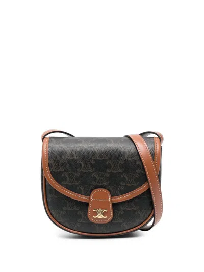 Celine Women Triomphe Canvas Mini Crossbody Bag In Multi