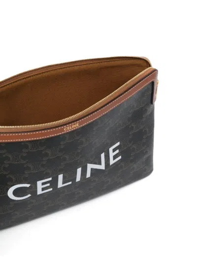 Celine Women Triomphe Canvas Pouch In Multi