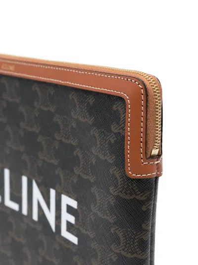 Celine Women Triomphe Canvas Pouch In Multi