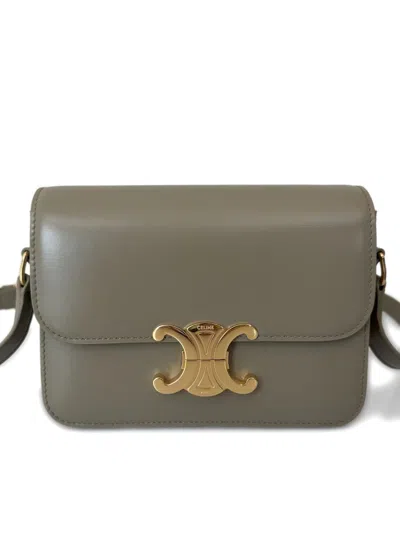 Celine Women Triomphe Teen Leather Crossbody Bag In Multi