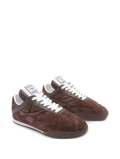 Chloé Chloe Kick Quilted Suede Sneakers In Multi