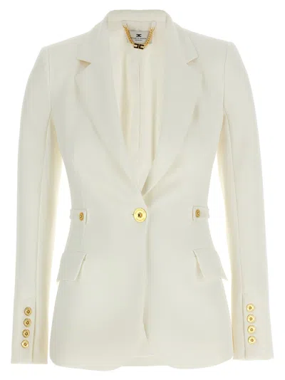 Elisabetta Franchi Single-breasted Blazer In White