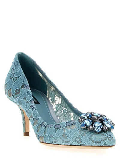 Dolce & Gabbana Woman Pumps Turquoise Size 8 Textile Fibers In Blue