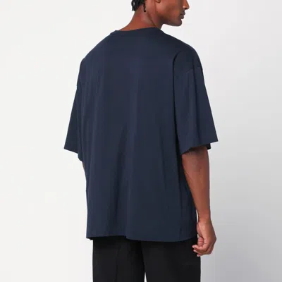 Dries Van Noten Oversized Short Sleeve Round Neck Cotton T-shirt In Blue