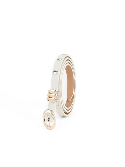 Ettika Classic Studded Skinny Belt Vanilla