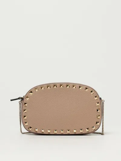 Valentino Rockstud Mini Grainy Leather Crossbody In Pink