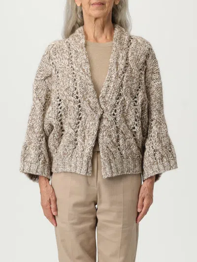 Brunello Cucinelli Chunky Knit Cardigan In Neutral
