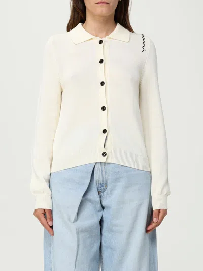 Marni Cardigan In Cotone Color Crema In Multi