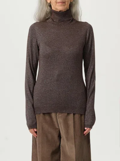 Brunello Cucinelli Sparkling Cashmere And Silk Lightweight Turtleneck Sweater In Brown