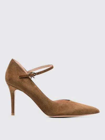 Gianvito Rossi Suede Decollete T.085 In Brown