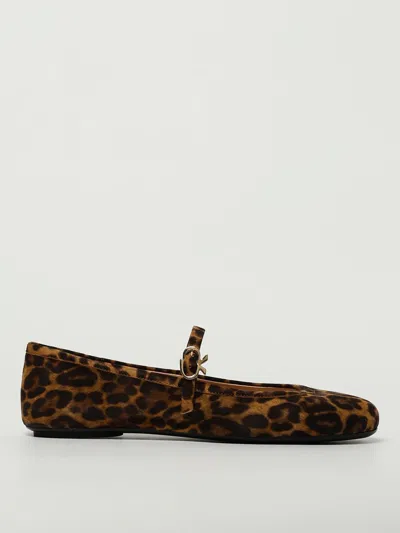 Gianvito Rossi Carla Leopard Print Ballet Flats In Brown